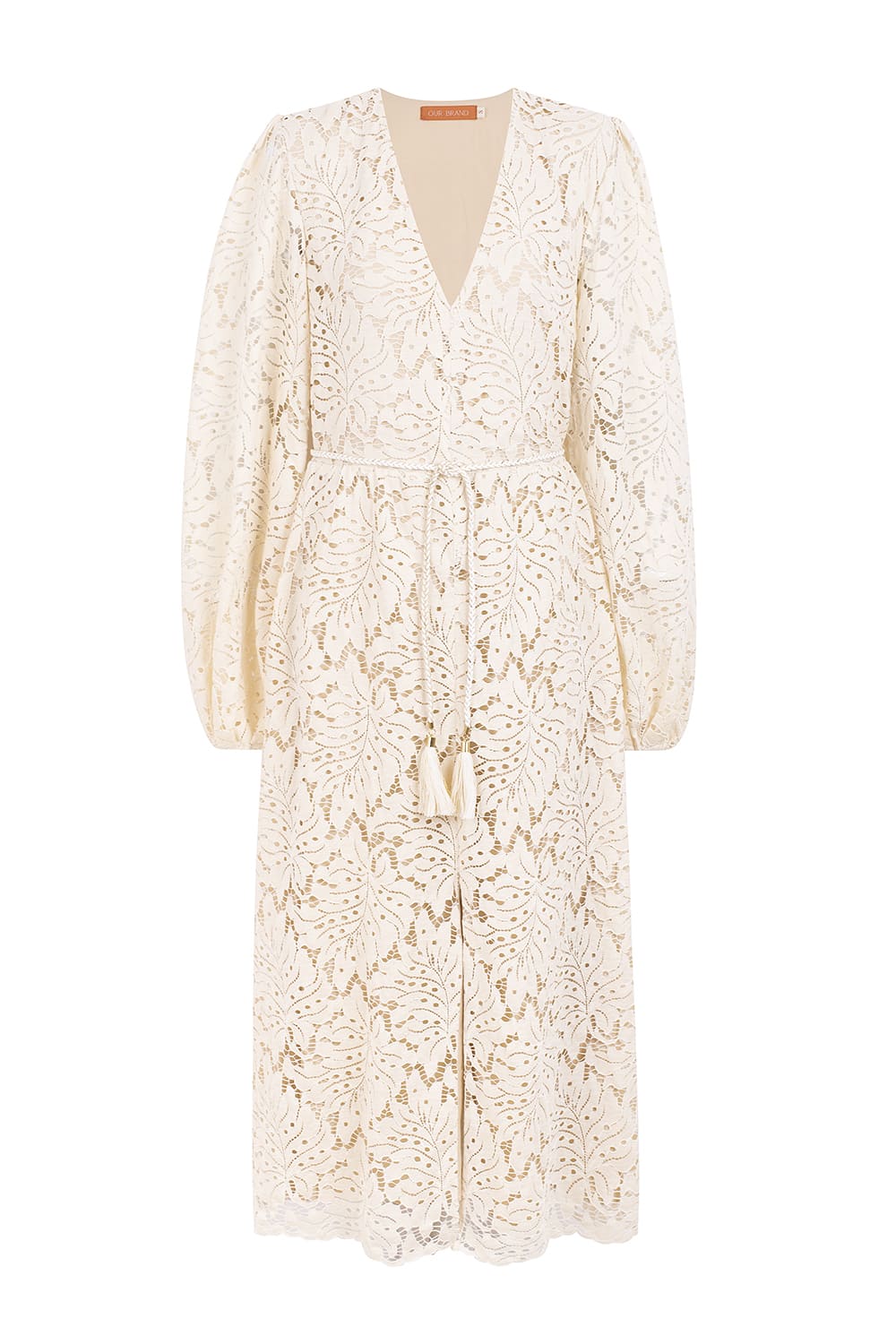 LACE MIDI DRESS - BEIGE - L OUR BRAND LACE MIDI DRESS - BEIGE - L OUR BRAND
