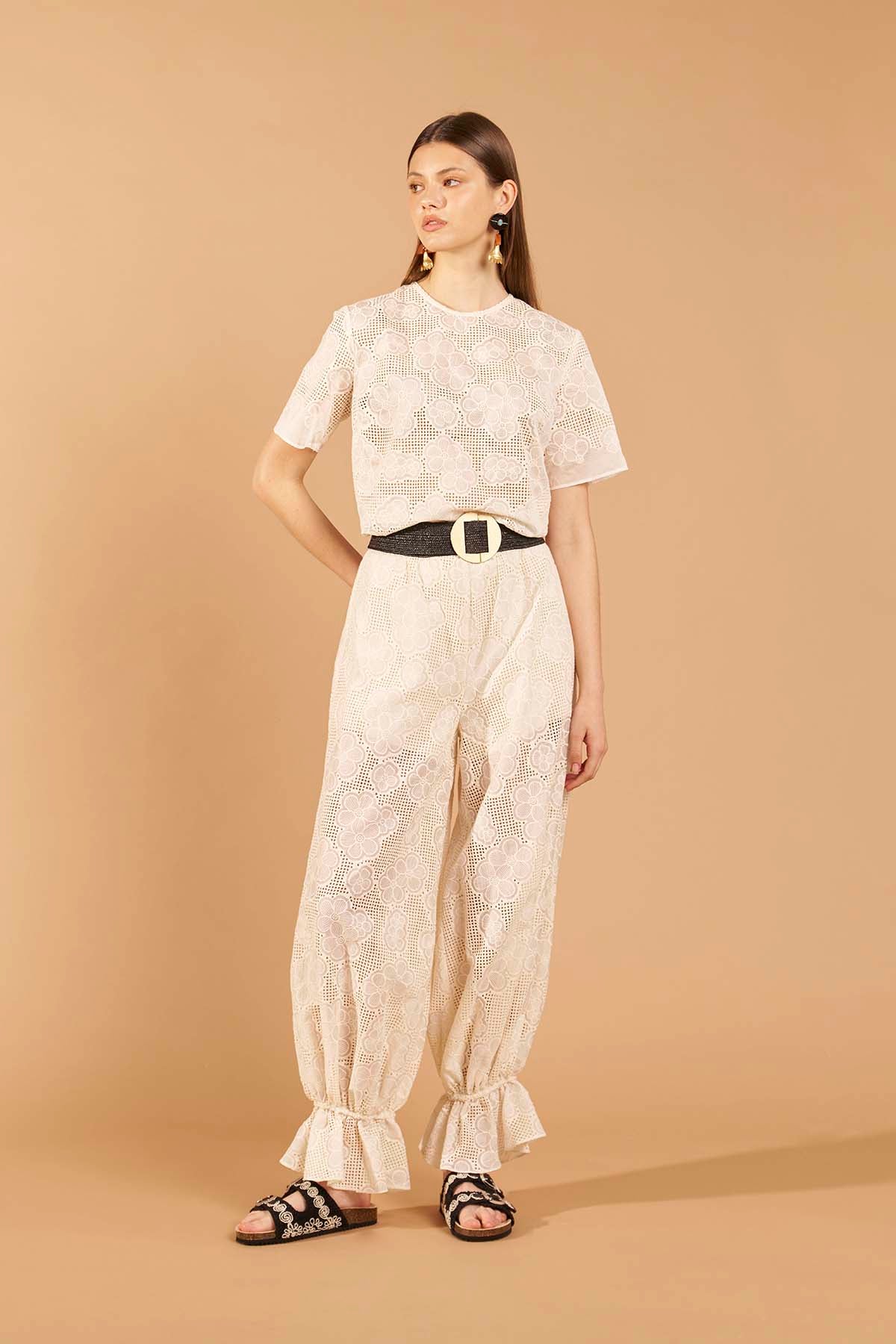 Flowers Balloon Trousers - Off white