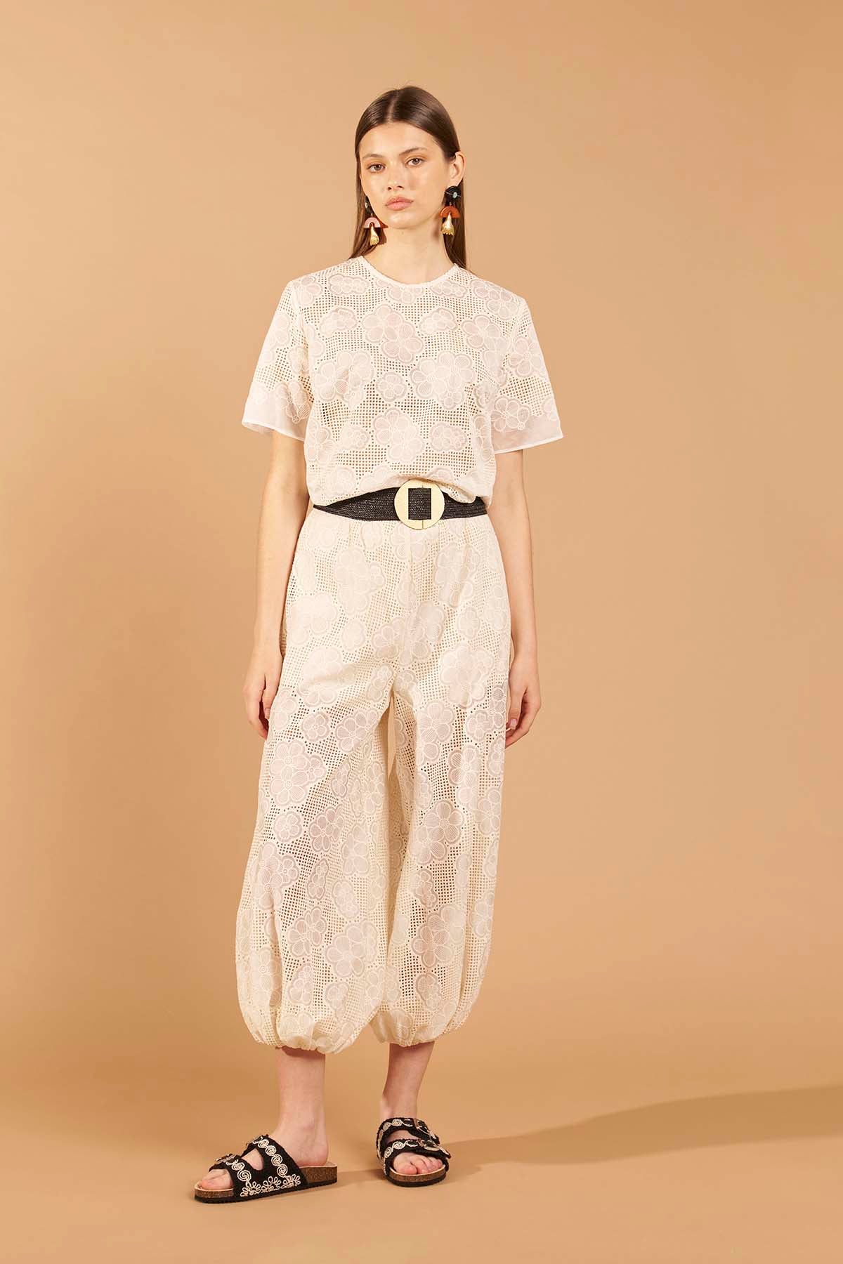 Flowers Balloon Trousers - Off white