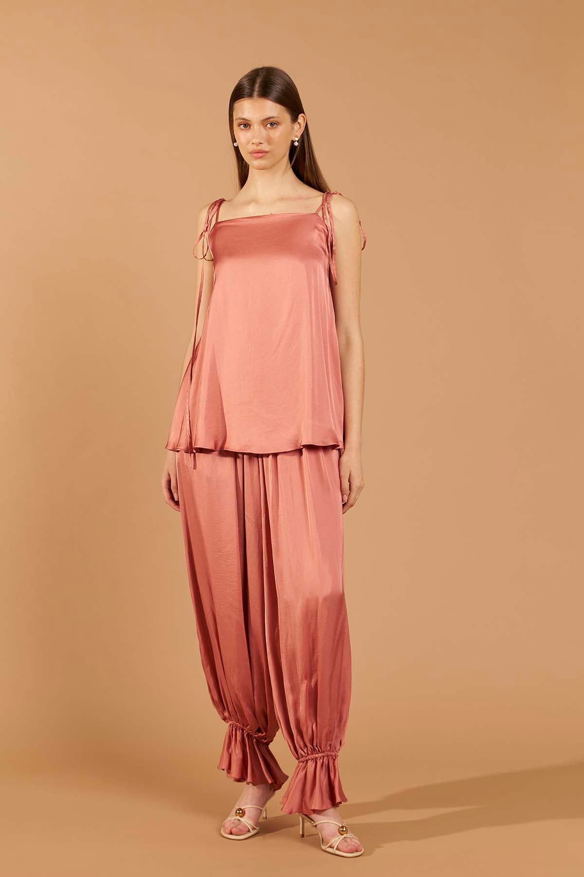 Satin Straps Top - Pink Blush