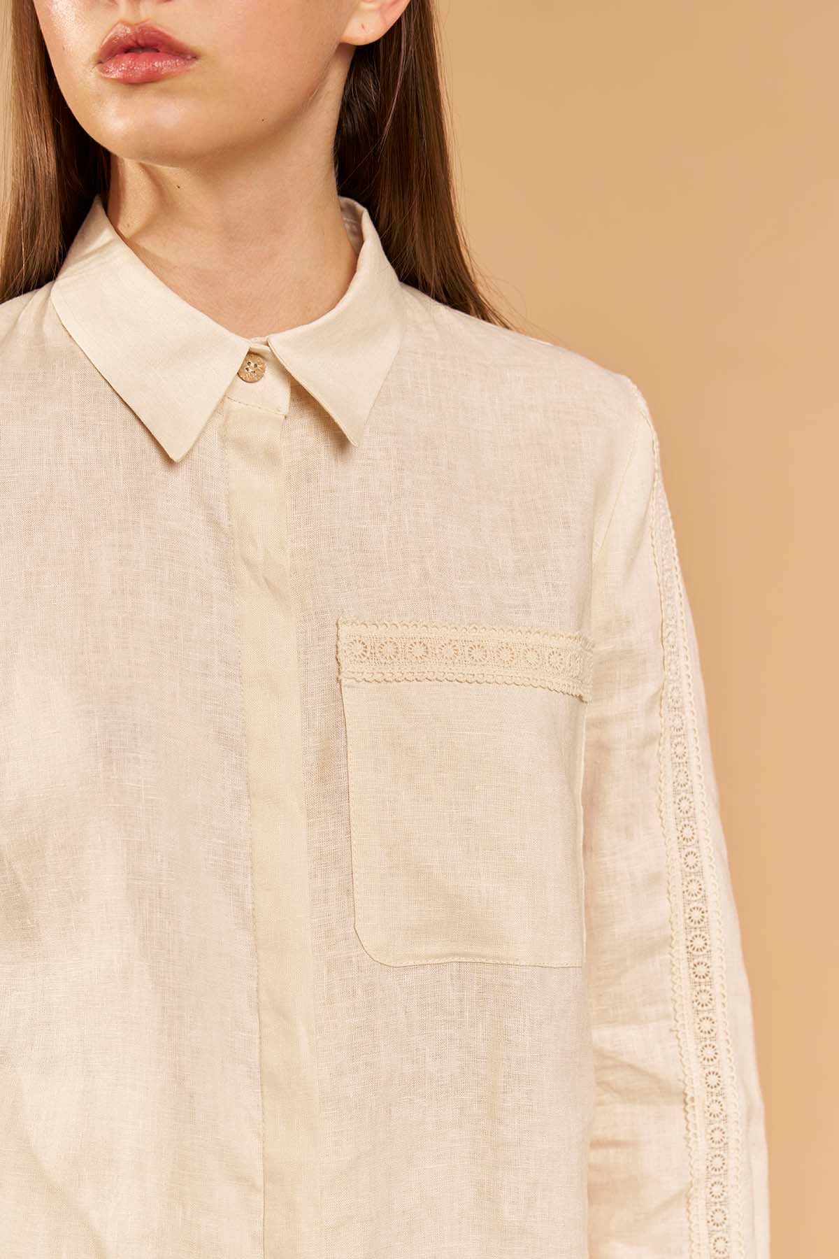 Classic Linen Shirt - Beige