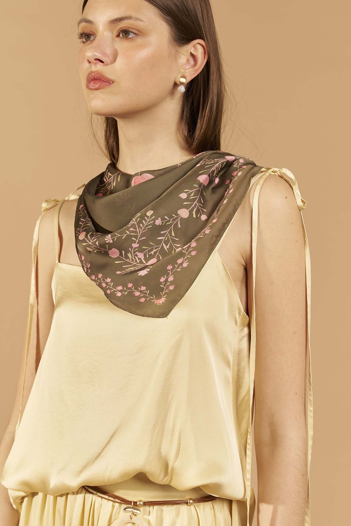Ramos Silk Scarf 90 - Green