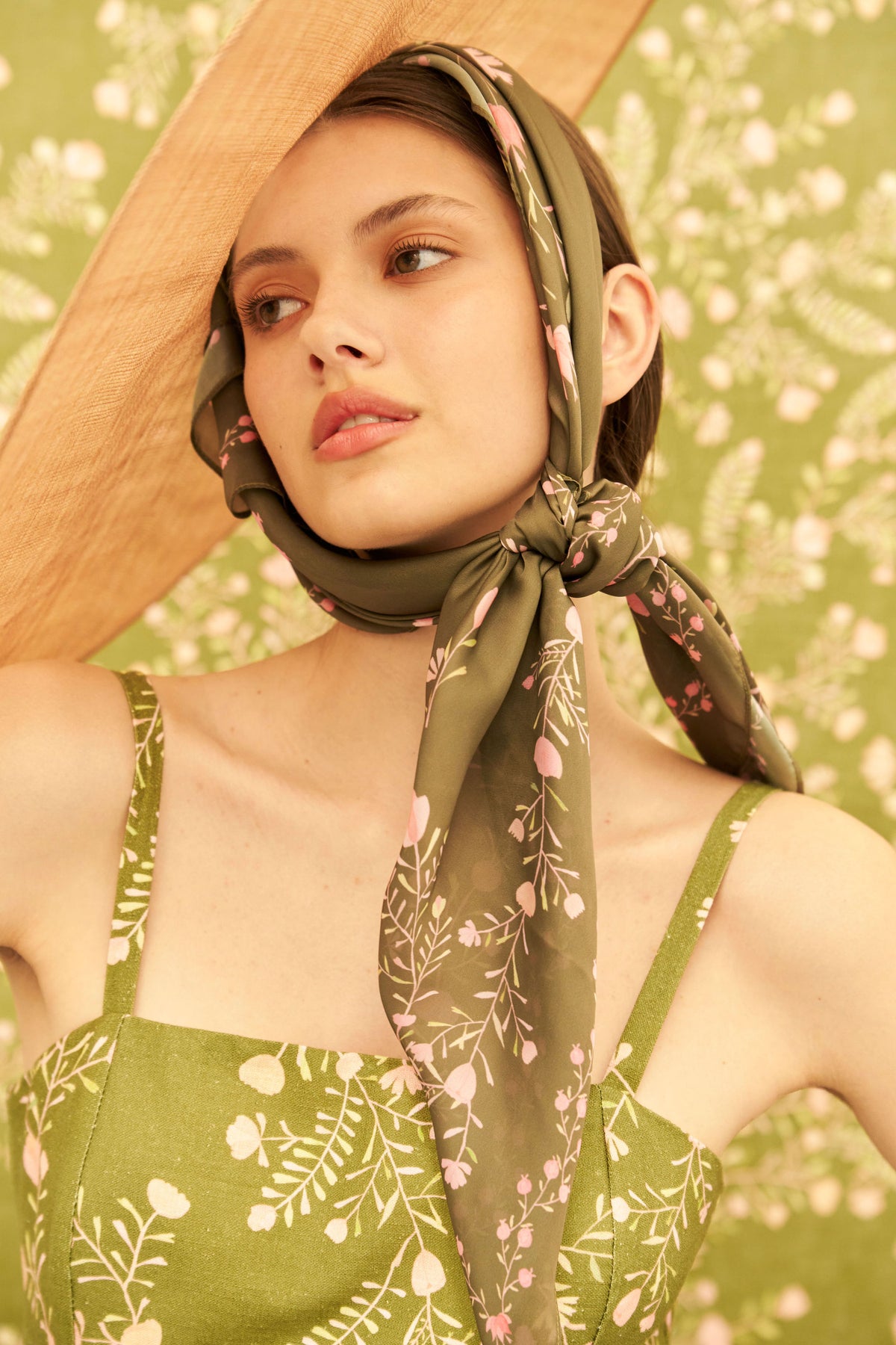 Ramos Silk Scarf 90 - Green