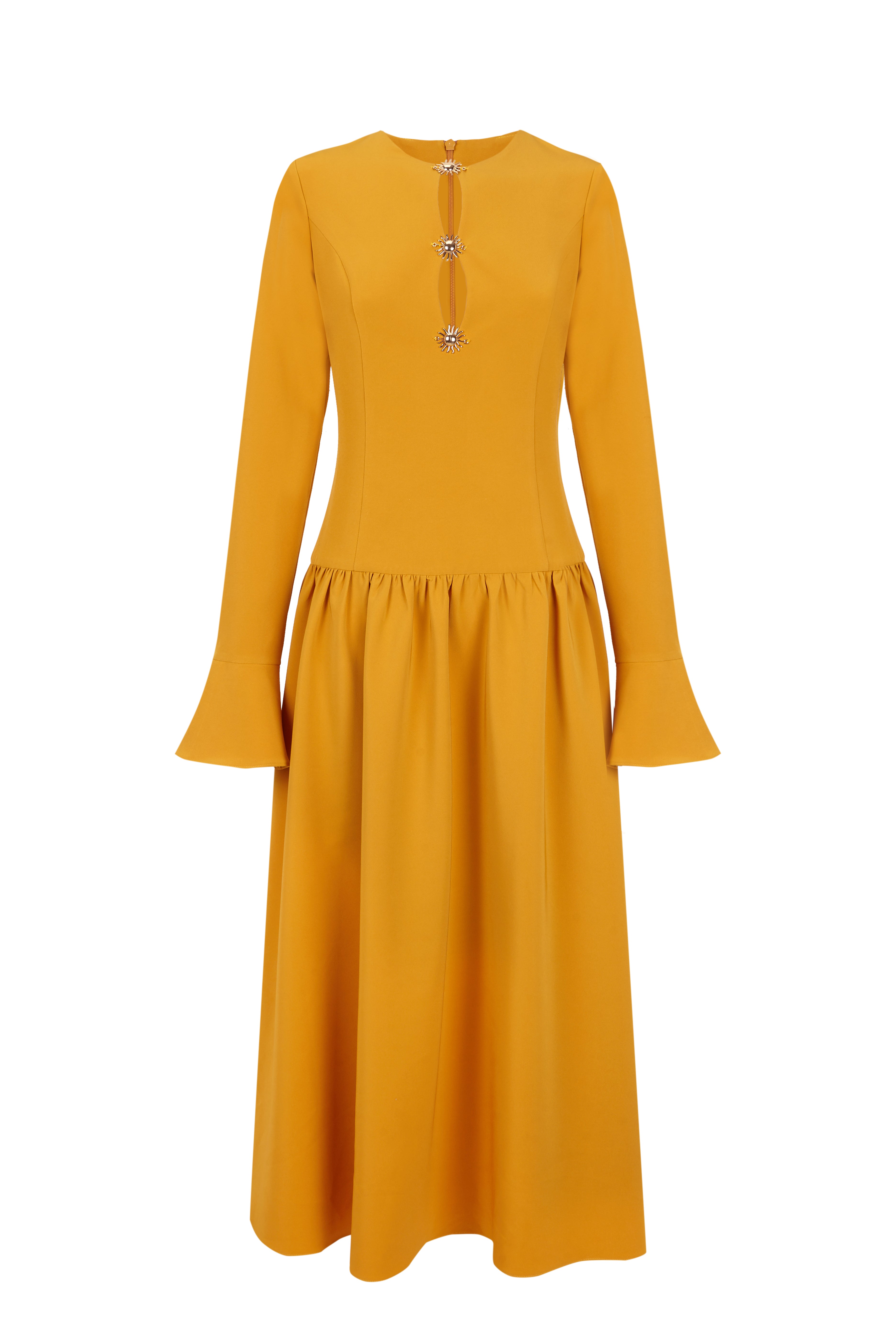 O SOL - VESTIDO EM CREPE MIDI 