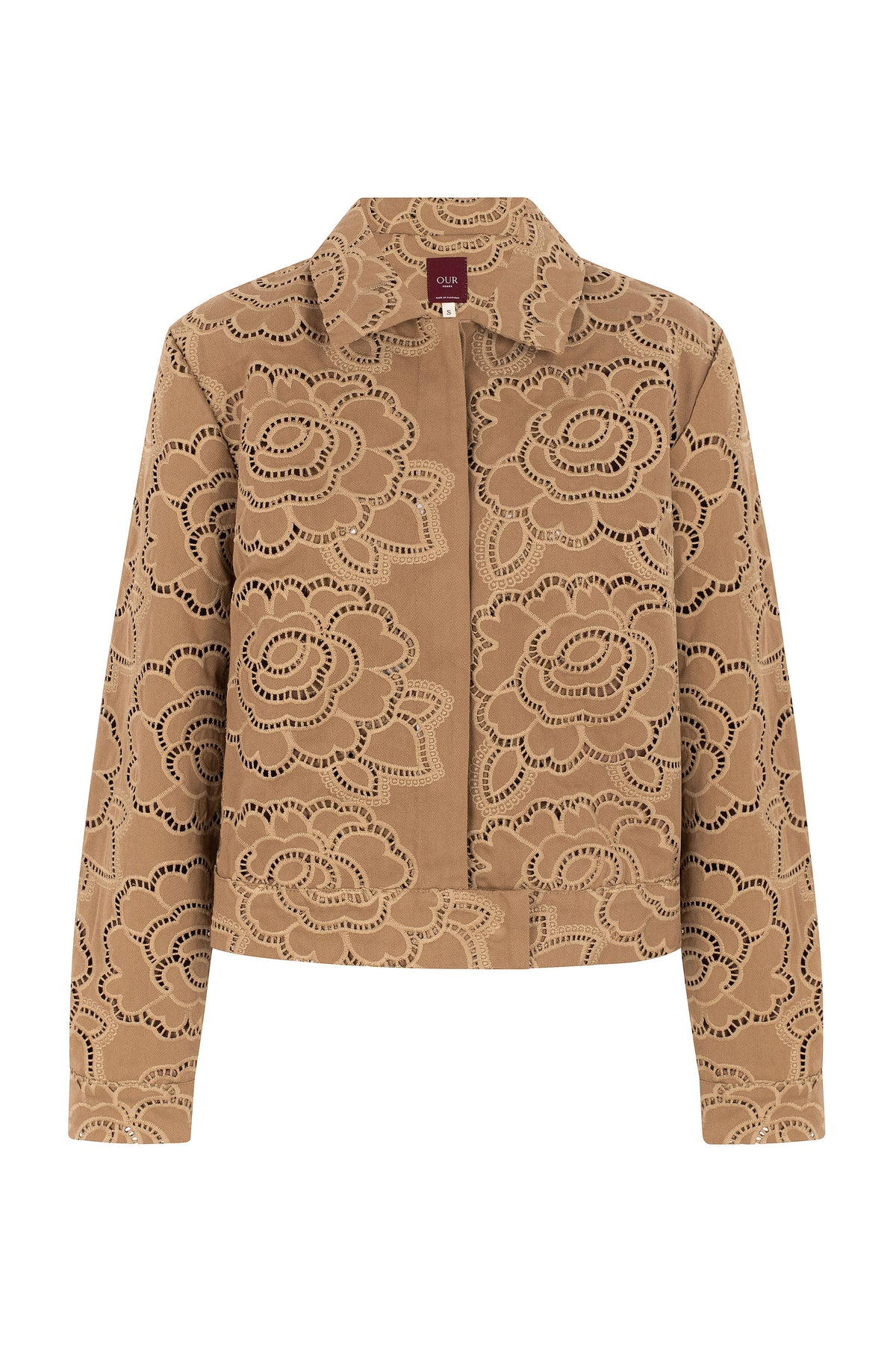 Floral Denim Jacket - Camel
