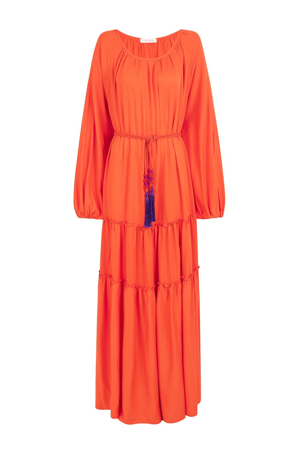 RAGLAN LONG DRESS - ORANGE