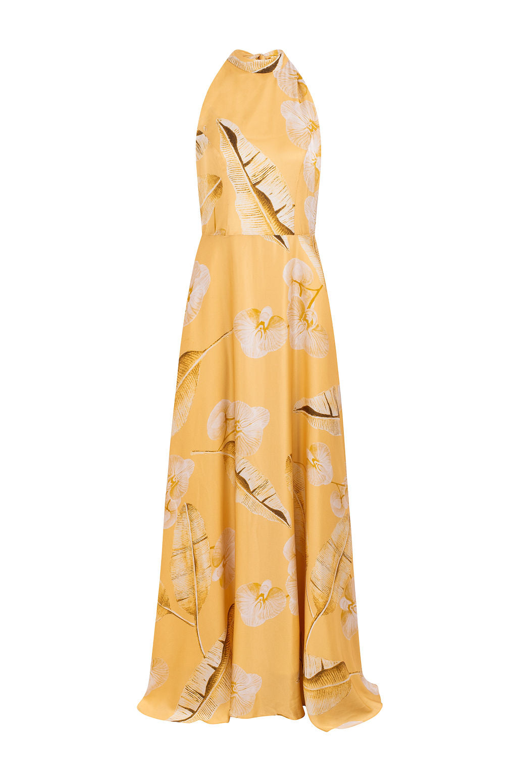 BIANCA SATIN MAXI DRESS - MUSTARD