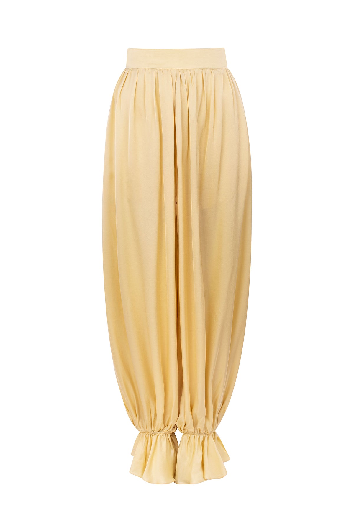 Satin Balloon Trousers - Butter yellow