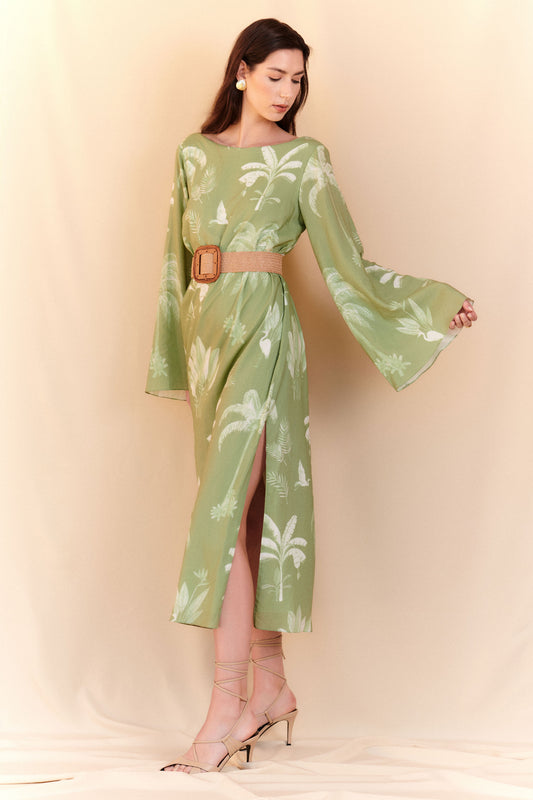 TUNIC PALM DRESS - GREEN