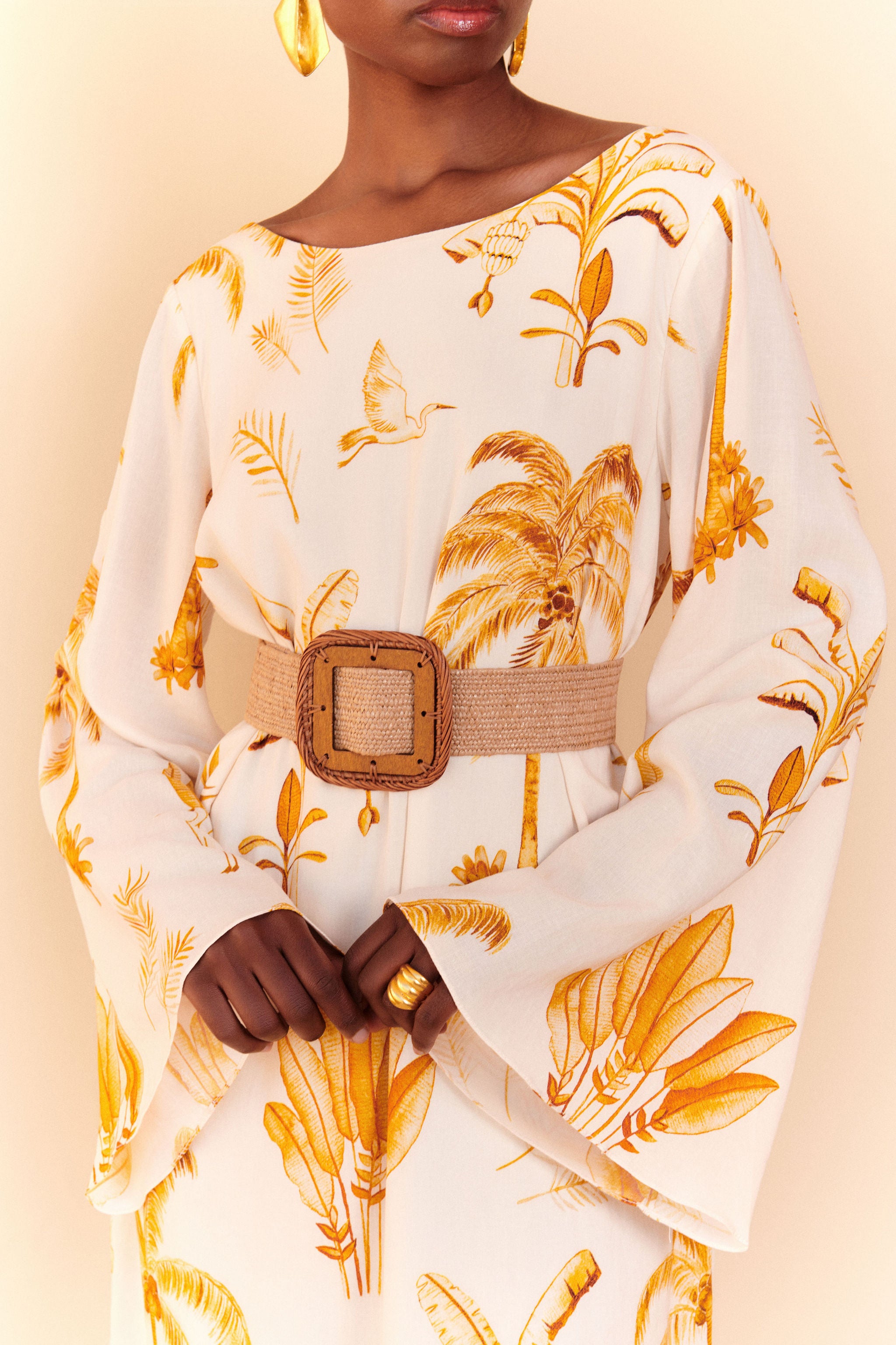 TUNIC PALM DRESS - BEIGE