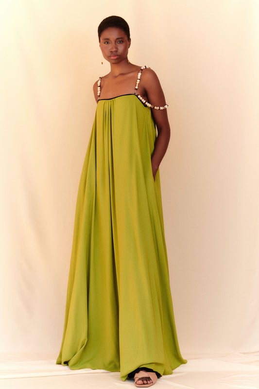 REVERSIBLE MAXI DRESS - BLACK/GREEN