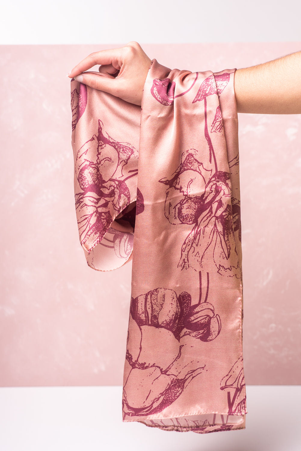 SILK SCARF 40x180cm - PINK