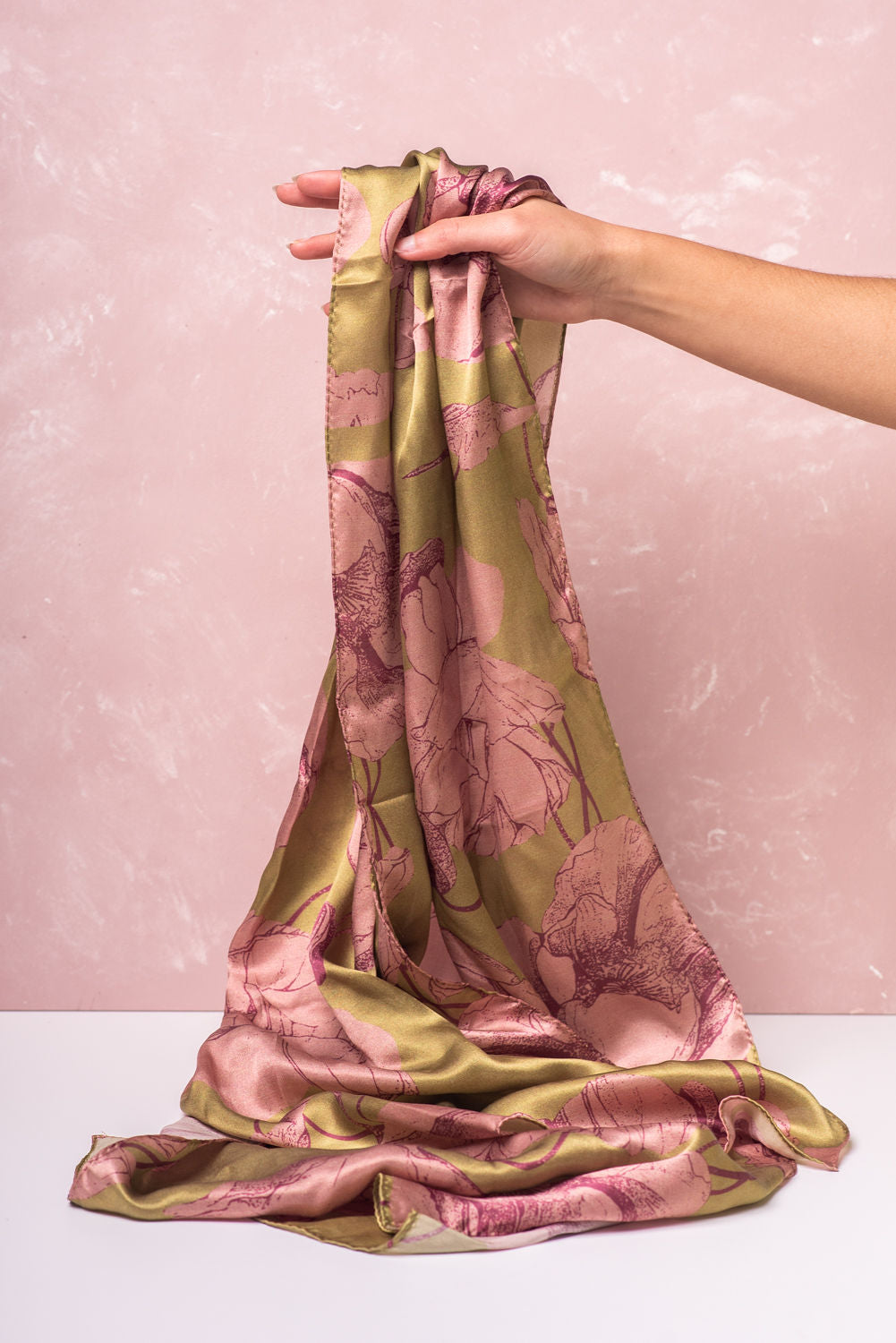 SILK LONG SCARF - GREEN