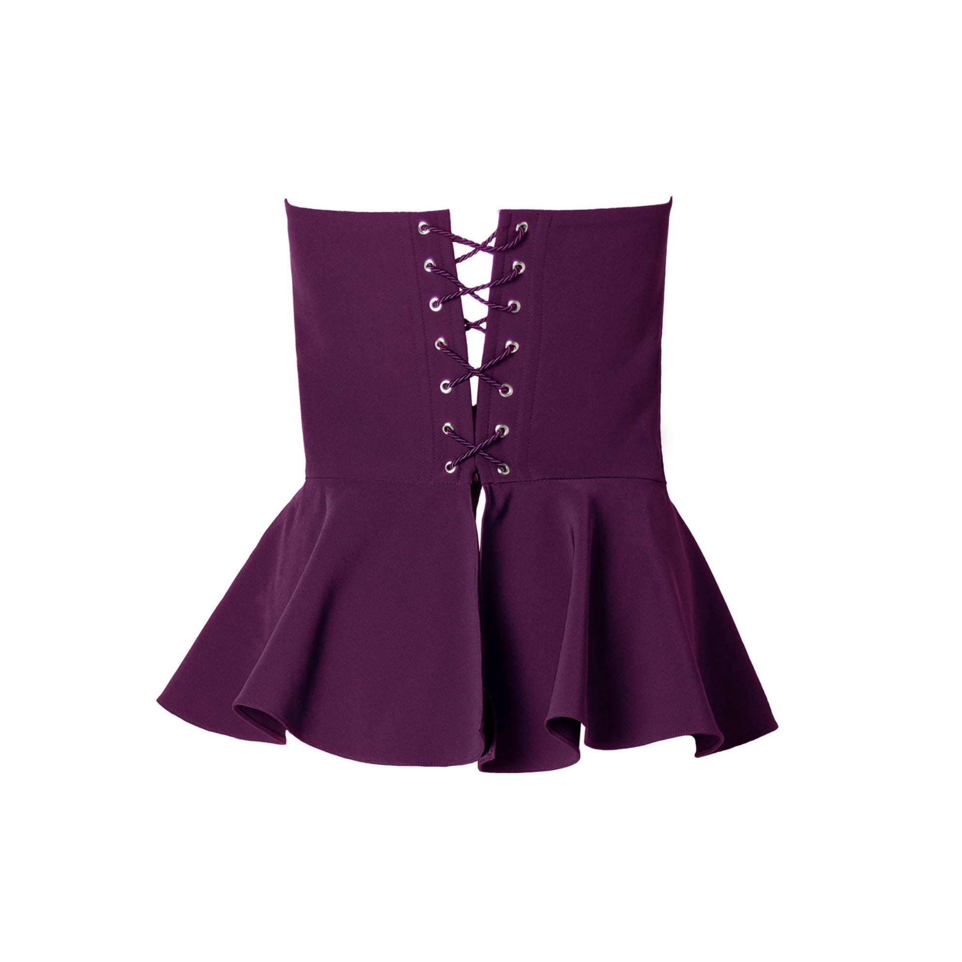TOP CORSET PEPLUM - ROXO