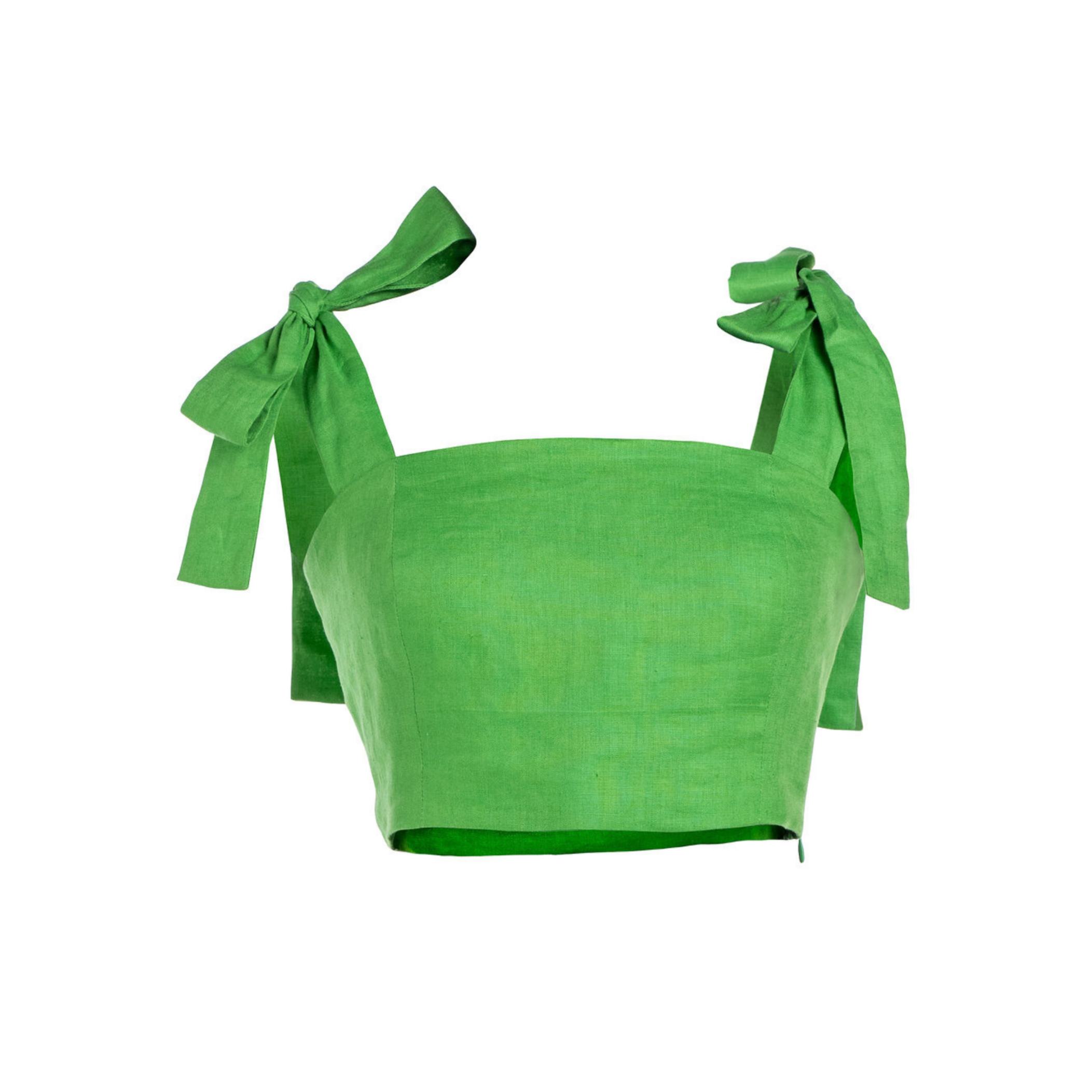 TOP CROPP DE LINHO - VERDE